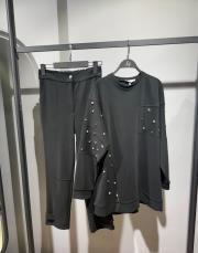 lisa taşlı eşofman takım siyah