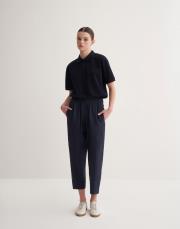 kk desıgn %100 keten havuç pantolon lacivert 2