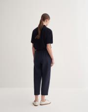 kk desıgn %100 keten havuç pantolon lacivert 3