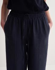 kk desıgn %100 keten havuç pantolon lacivert 4