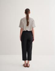 kk desıgn %100 keten havuç pantolon siyah 3