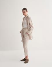 kk desıgn %100 keten havuç pantolon naturel