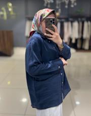 qooq store lin gömlek lacivert 2