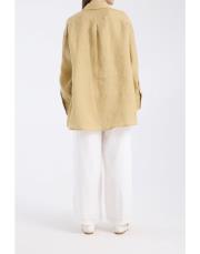 qooq store lin gömlek hardal 2