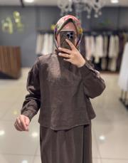 qooq store safari bluz kahve