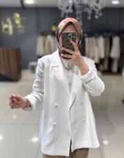 qooq store simon ceket beyaz