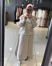 hilay alicia keten takım naturel