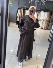 hilay bery etekli takım kahve