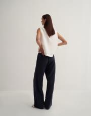 %100 keten palazzo pantolon lacivert 3