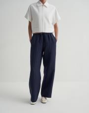 keten çizgili palazzo pantolon lacivert 3