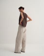 keten çizgili palazzo pantolon naturel 2