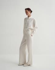 keten çizgili palazzo pantolon ekru 2