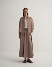 keten kısa gömlek vizon