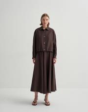 kesik detaylı etek kahve 2