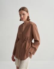 v yaka düğme kapamalı gömlek turuncu 4