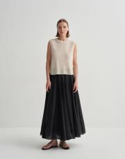 dökümlü lyocell etek siyah