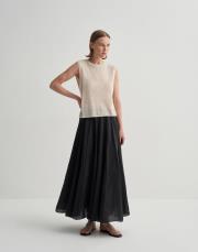 dökümlü lyocell etek siyah 3