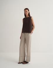 keten kolsuz bluz kahve 2