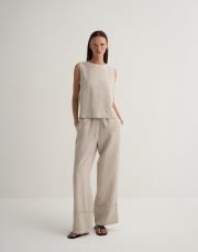 keten kolsuz bluz naturel