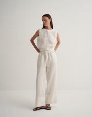 keten kolsuz bluz ekru