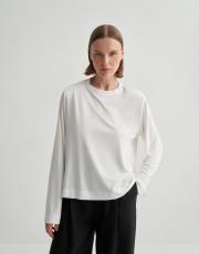 rayon karışımlı vatkalı bluz ekru