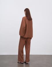 hakim yaka bluzlu takım kiremit 4