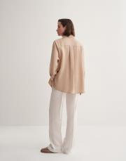 kk desıgn %100 keten oversıze gömlek bej 3