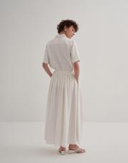 kk desıgn büzgü detaylı etek ekru 3