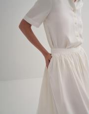 kk desıgn büzgü detaylı etek ekru 4