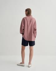 keten manşet detaylı gömlek gül kurusu 3