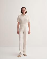 %100 keten straight fit pantolon ekru