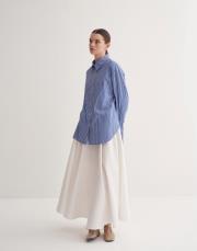 kk desıgn çizgili oversıze gömlek mavi 2