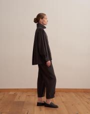 çıt çıt kapamalı ipeksi gömlek kahve 3