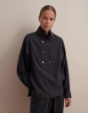 çıt çıt kapamalı ipeksi gömlek lacivert 2