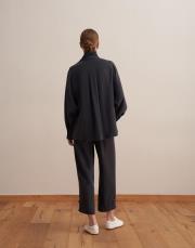 çıt çıt kapamalı ipeksi gömlek lacivert 4