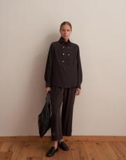 paçası ayarlanabilir ipeksi pantolon kahve 2