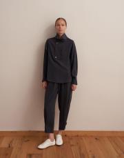 paçası ayarlanabilir ipeksi pantolon lacivert