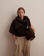 büzgü pileli pantolon bej 3