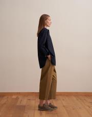 büzgü pileli pantolon zeytin yeşili 2