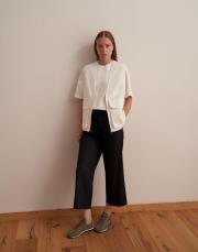 büzgülü pamuklu pantolon lacivert