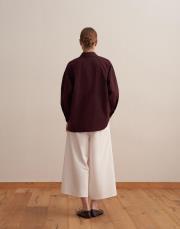 %100 pamuk balon kol gömlek mürdüm 3