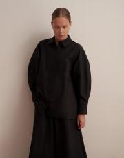 %100 pamuk balon kol gömlek siyah 3