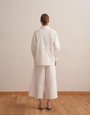 %100 pamuk balon kol gömlek ekru 2