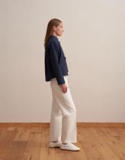 keten karışımlı vatkalı ceket lacivert 3