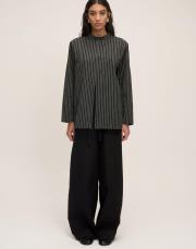 çizgili bluz siyah-beyaz