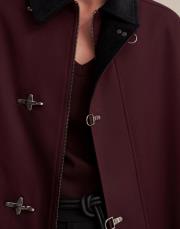 kapitone astarlı kadife yaka parka mürdüm 3