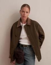 kapitone astarlı kadife parka yaka haki