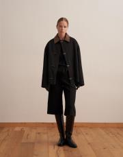 kapitone astarlı kadife parka yaka siyah 2