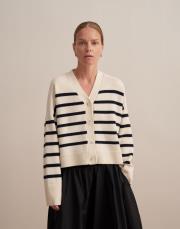 çizgili triko hırka siyah 4