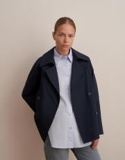 organik pamuk kruvaze trençkot lacivert 5